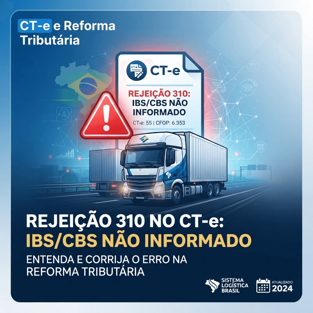 Rejeição 310 no CT-e: o que significa e como corrigir o erro de IBS/CBS não informado