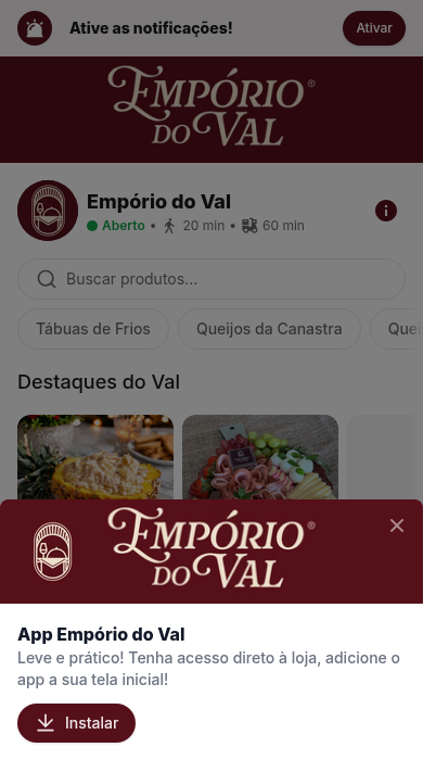 App de delivery Empório do Val