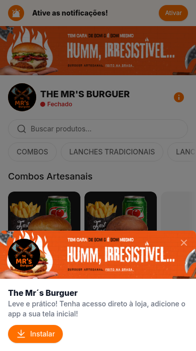App de delivery The Mr's Burguer